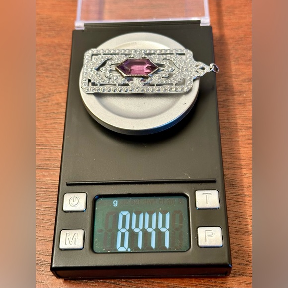 Vintage Art Deco Filigree Sterling Silver & Amethyst Pendant - Picture 16 of 16